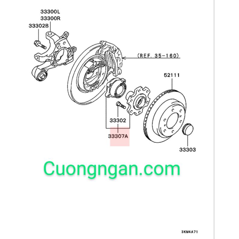 Moay ơ bánh sau (Hub assy rear wheel) Pajero V73 MR418068