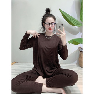Set Bộ Mặc Nhà , ủ kem THUN LẠNH QUẦN ÔM