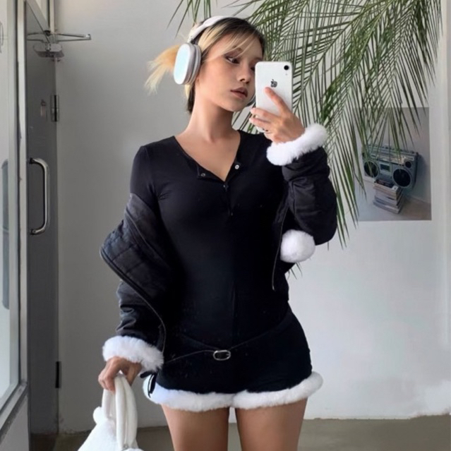 Jumpsuit phối lông body EROSÉ [order 7-15 ngày]