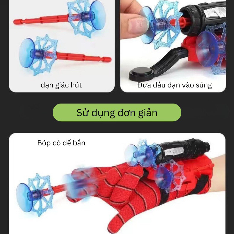 Đồ Chơi Spider Man Găng Tay Người Nhện Bắn Tơ Độc Đáo Siêu Nhân Nhện Cho Bé
