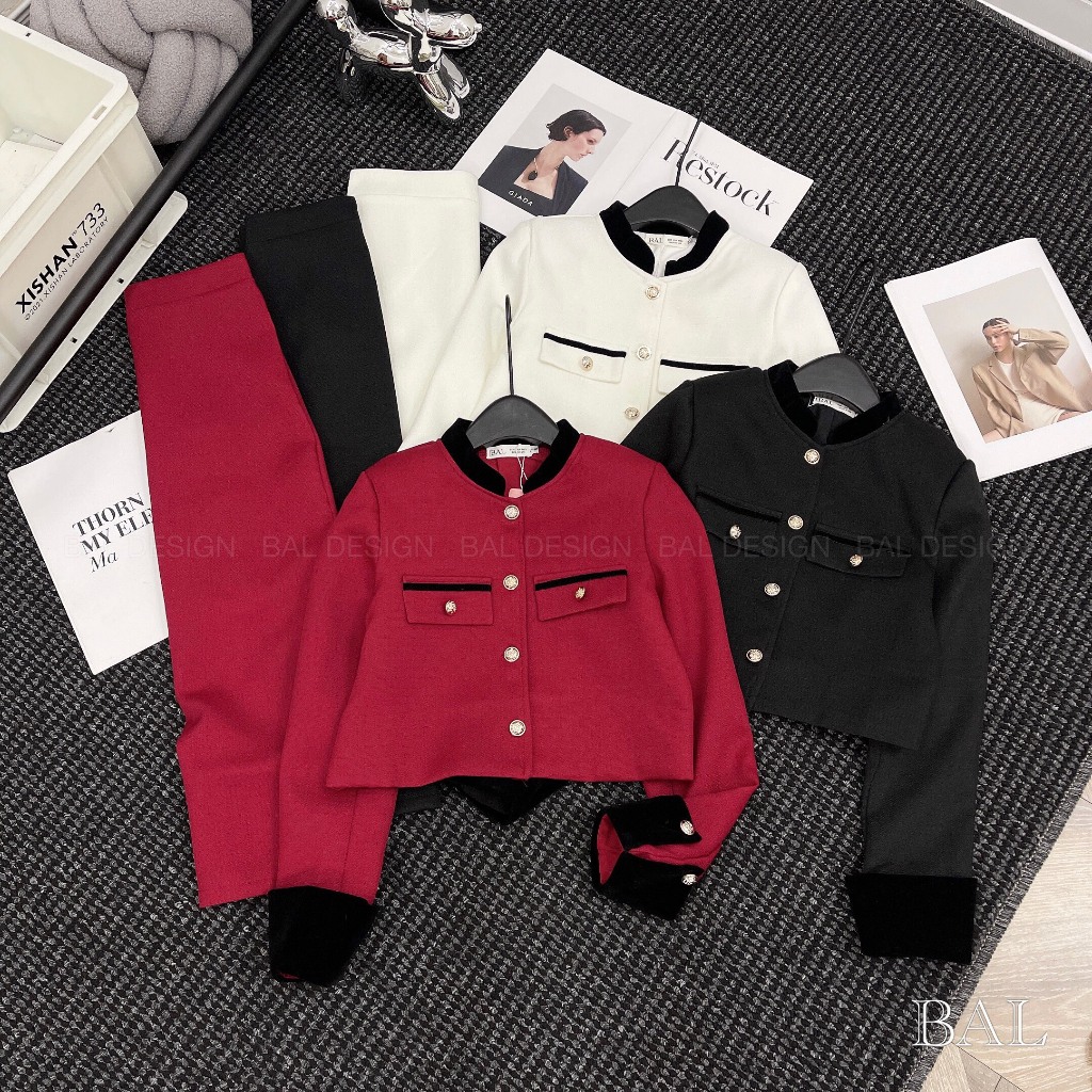 Set dạ chân váy dáng dài sang chảnh