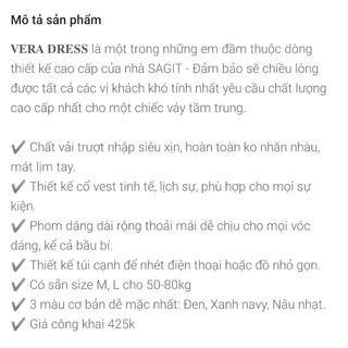 ĐẦM SUÔNG CỔ VEST SANG