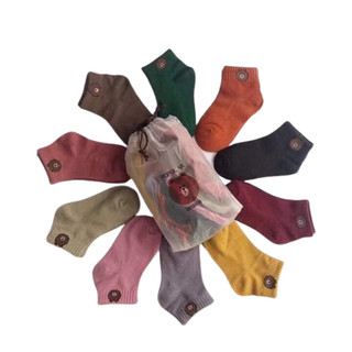 Combo 10 Đôi Tất Gấu Cổ Ngắn Brown Chất Cotton Co Giãn Thoáng Khí Khử Mùi Nhiều Màu Kèm Túi Zip