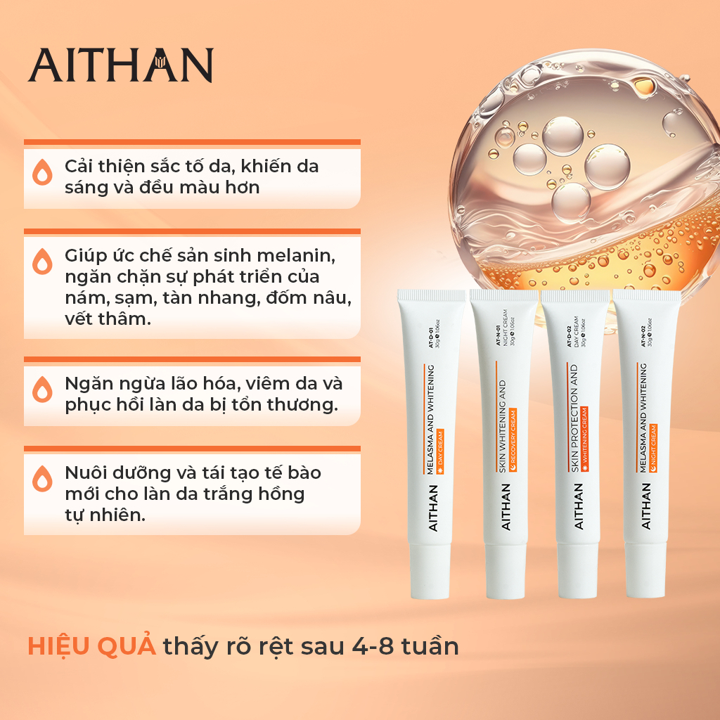AiThan Bộ Nám Chuyên Sâu AiThan - Giải Pháp Ức Chế Nám Theo Phác Đồ Chuẩn Y Khoa Bộ 4 tuýp