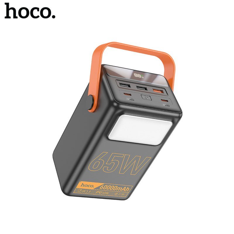 Sạc dự phòng 60000mAh Hoco J110A sạc nhanh 65w có đèn pin LED và quay sách