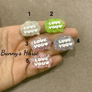 JIBBITZ, STICKER, CHARM CHỮ LOVE YOU TRANG TRÍ DÉP SỤC, DÉP CROSS (ĐÃ GỒM NÚT GẮN)