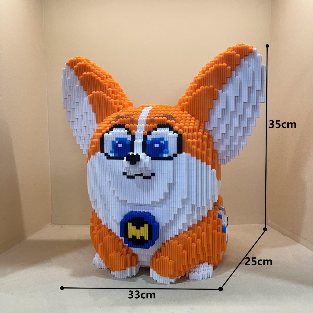 Xếp hình le.go chó moco 35cm mpin đồ chơi lắp ráp nano 3D Nanoblock cho bé yêu