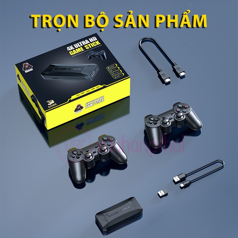 Máy Chơi Game Stick 4K Vàng M16 Mới 2023 20000+ Trò Chơi Mới PS1 PSP N64, 4 Người Chơi Cùng Lúc