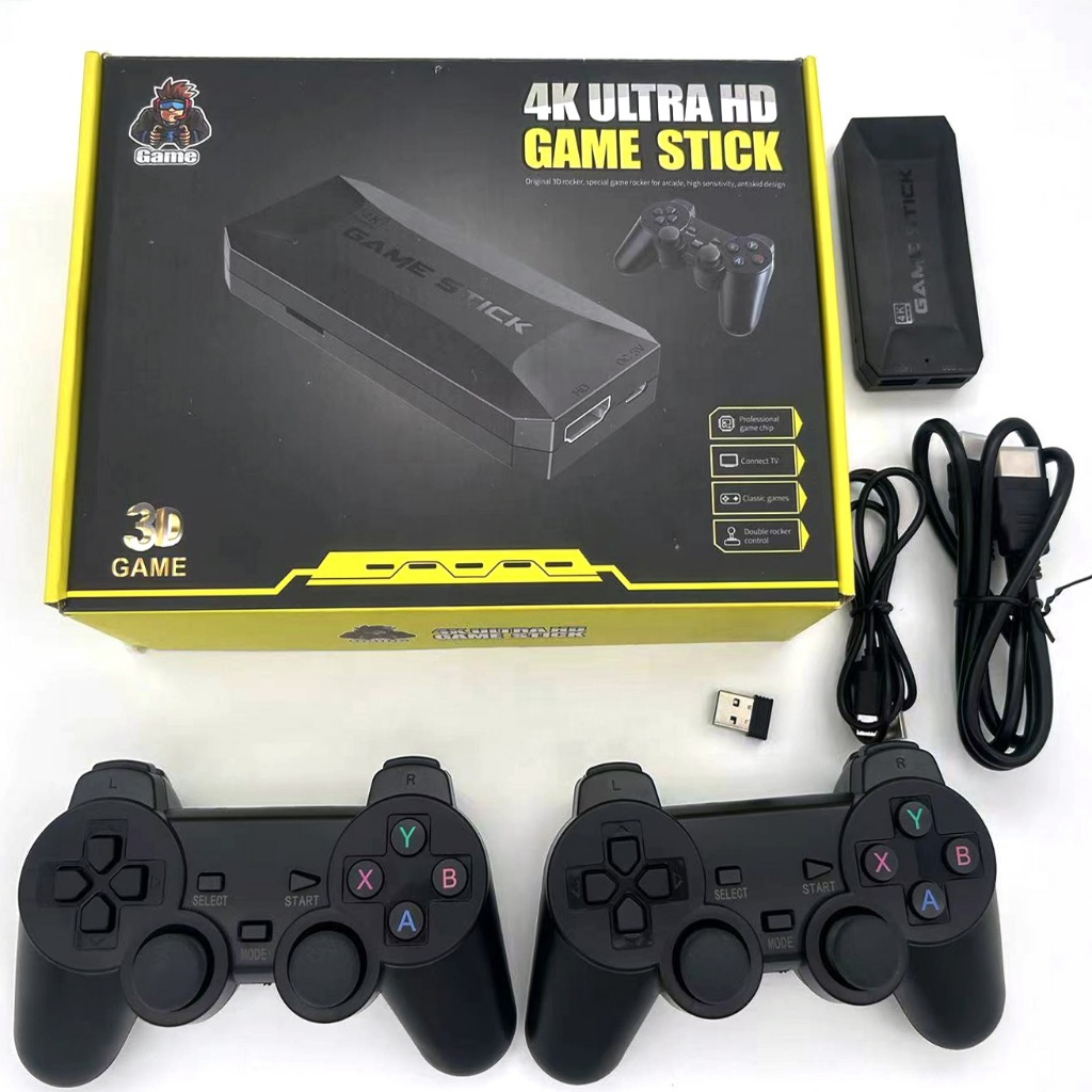 Máy Chơi Game Stick 4K Vàng M16 Mới 2023 20000+ Trò Chơi Mới PS1 PSP N64, 4 Người Chơi Cùng Lúc