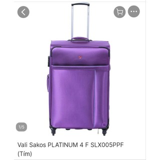 Thanh lí hàng trưng bày vali vải sakos platinum size 28 inch mầu tím4 bánh xe