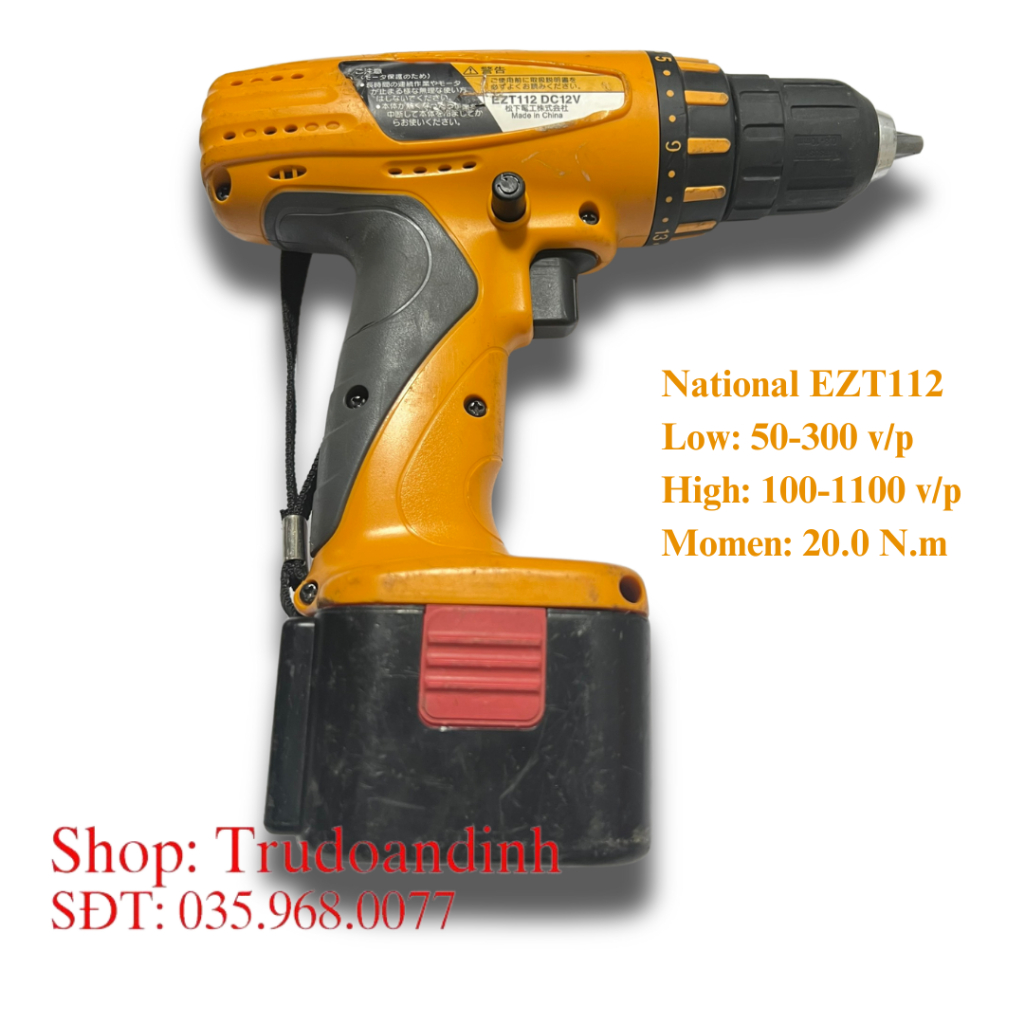 Máy khoan pin National EZT112 12V hàng bãi Nhật