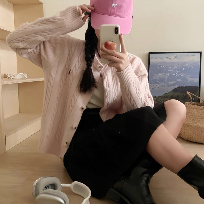 Áo cadigan thêu ngựa