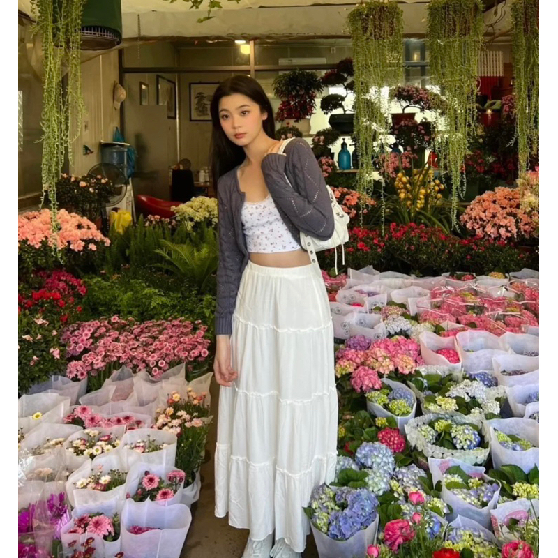 Chân váy voan 3 tầng dáng dài