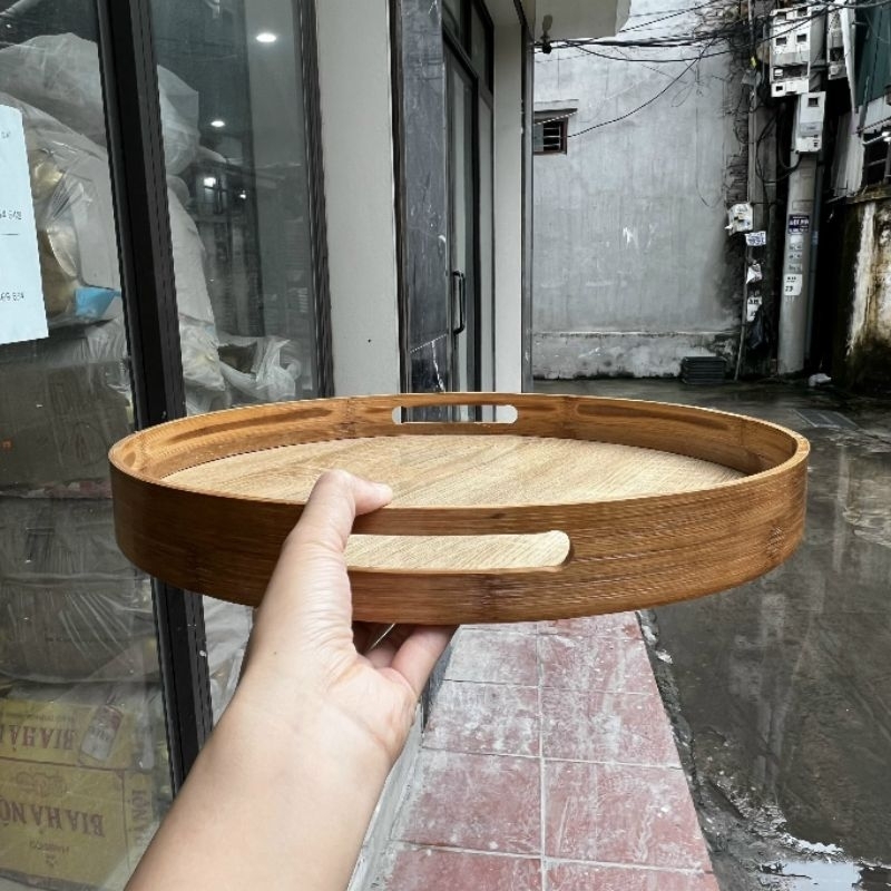 Mâm gỗ đưng bộ bát đĩa hoa mặt trời