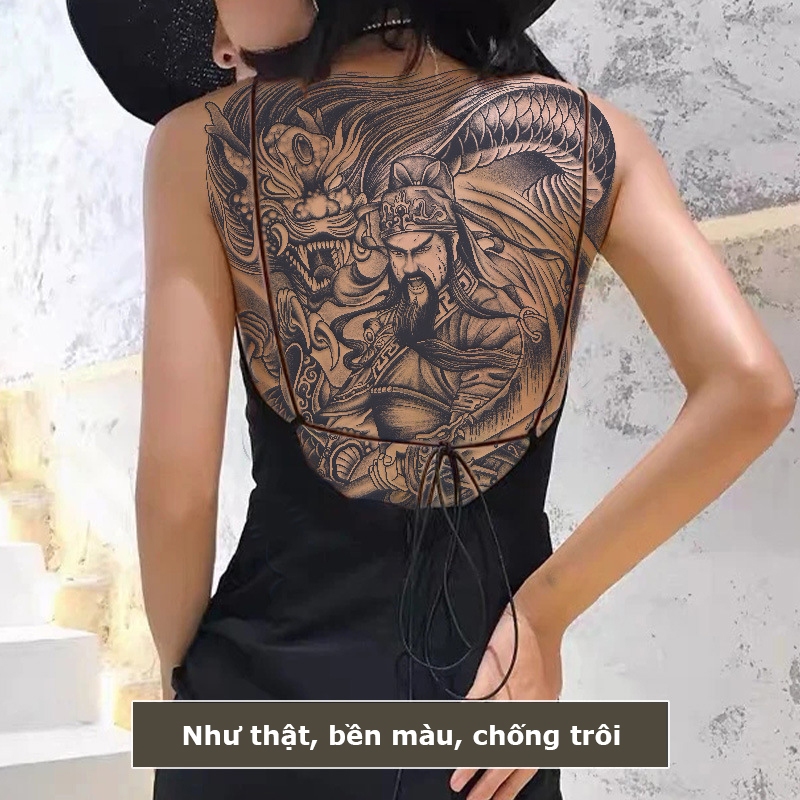 Hình săm 15 ngày chống nước BD-014 quan công, miếng dán hình xăm thảo dược full lưng cực chất