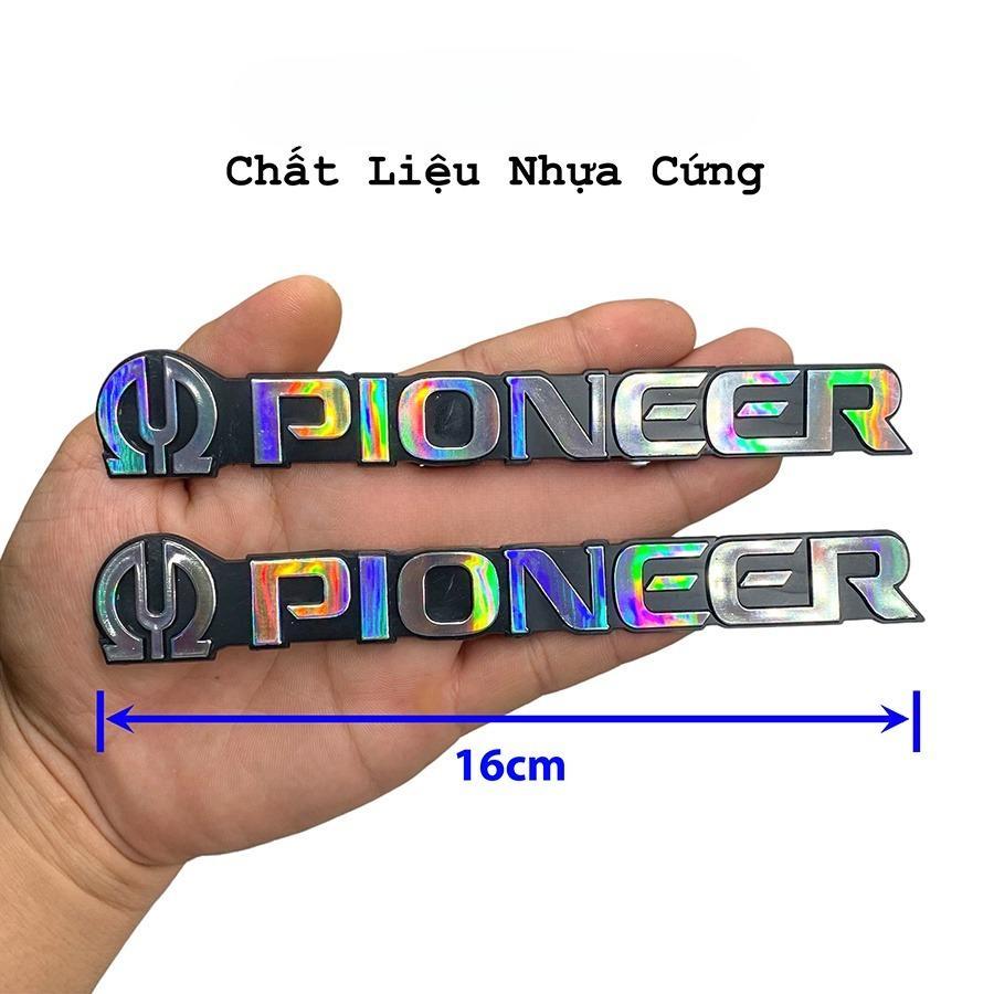 Tem - Logo PIONEER Nhôm Và Nhựa Cứng - Dán Loa - Amply - Giá 1 Chiếc