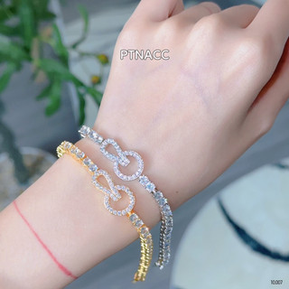 Lắc tay nữ đính đá xi bạch kim, xi mạ vàng sáng đẹp . PTNACC