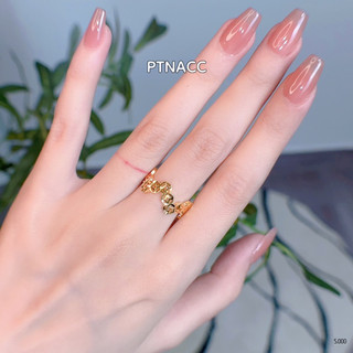 Nhẫn kim t.iền xi mạ gợn sóng chạm máy sáng đẹp đơn giản . PTNACC