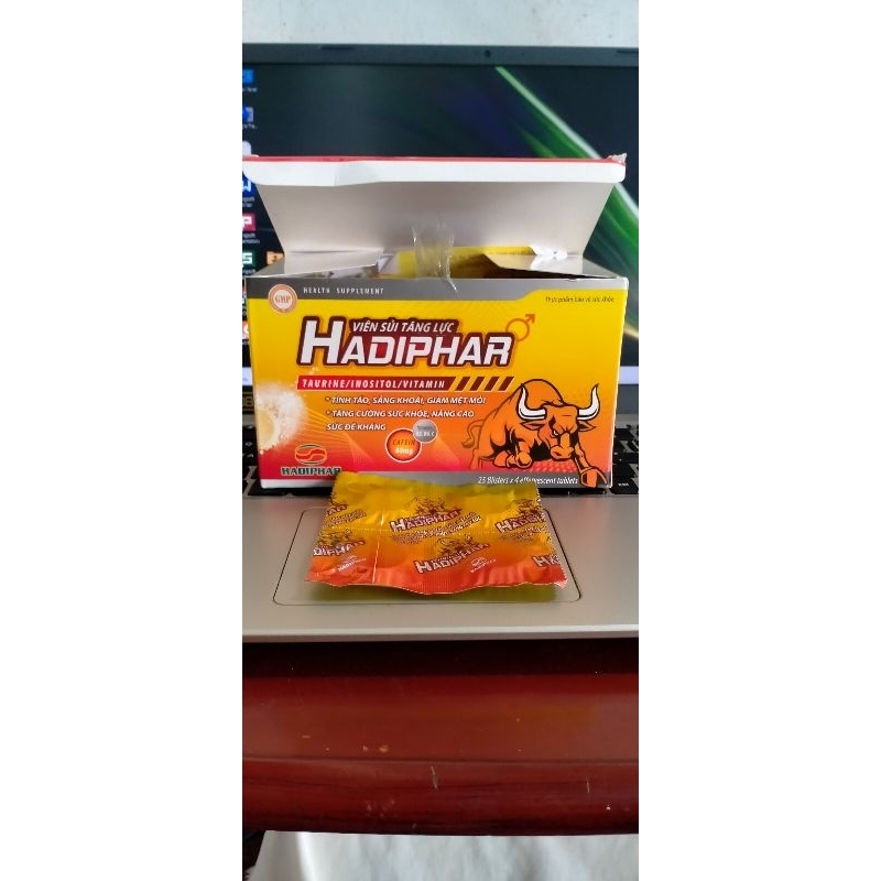 Viên sủi tăng lực HADIPHAR Vị bò húc