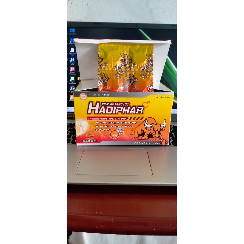 Viên sủi tăng lực HADIPHAR Vị bò húc