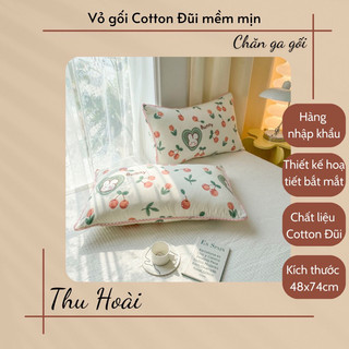 Combo 2 Vỏ gối Đũi Siêu mền mịn kích thước 48x74cm