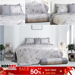 🍁 Mẫu Chăn Ga Gối 🍁 Hanvico Blue Sky DLS209 vải cotton cao cấp (bán lẻ ga chun / vỏ chăn / đôi vỏ gối)
