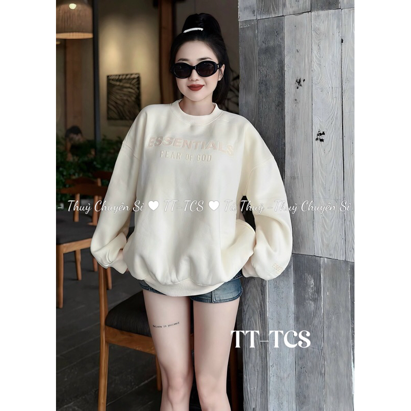 [ Hàng Chuẩn ] Áo Nỉ Sweater nam nữ QCL1 siêu cấp , Nỉ Nữ dáng rộng dấu quần ESN Manole