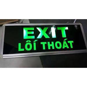 đèn exit hai mặt tự sáng khi mất điện