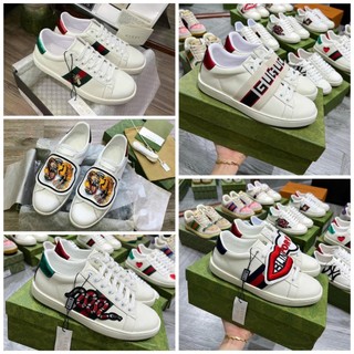 Giày thể thao Gucci chun , gc ong , rắn thêu , loved , for love 3 vạch thể thao nam nữ trắng sneaker
