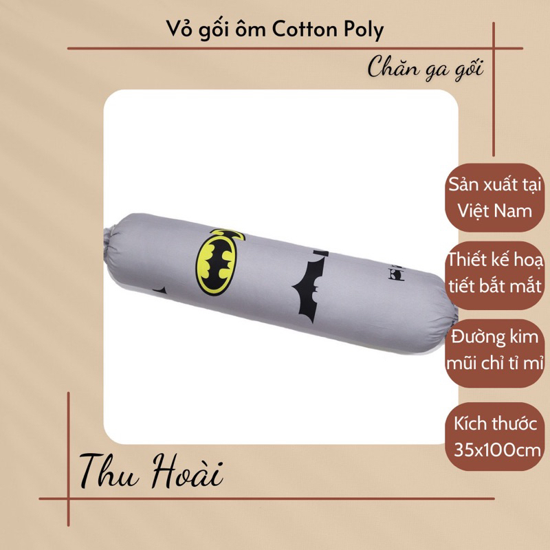 Vỏ gối ôm Cotton poly cao cấp, đa dạng mẫu mã, mềm mại, thoáng mát,có chọn mẫu-mẫu luky xanh