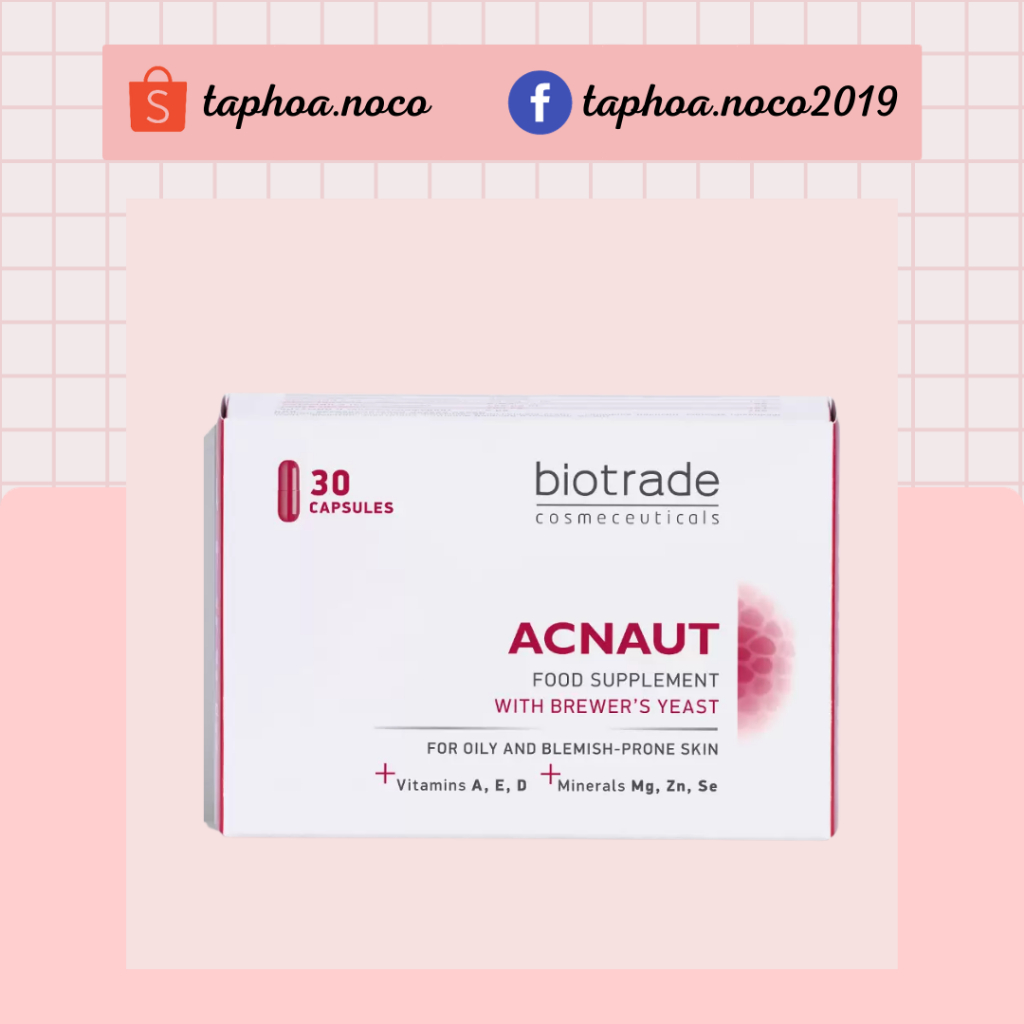 Viên uống cho da mụn Biotrade Acnaut Food Supplement