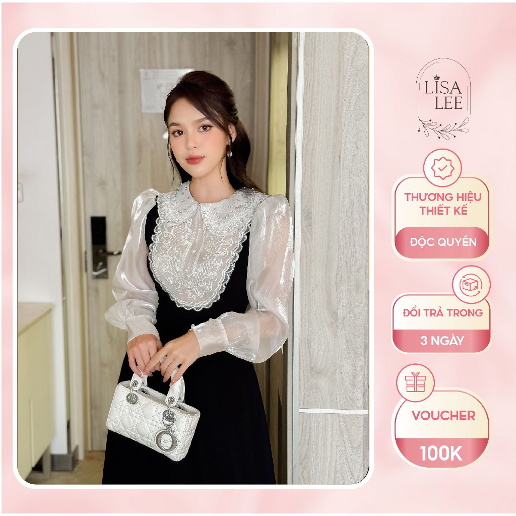 LISA _ Đầm BLing cổ đá lấp lánh siu xinh Lisa Lee VTK_34