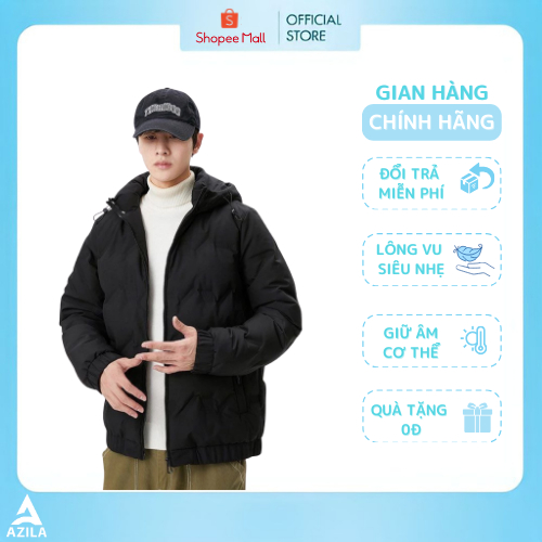 Áo phao nam lông vũ siêu nhẹ, giữ nhiệt tốt,áo khoác nam cản nước cản gió Thương hiệu Azila