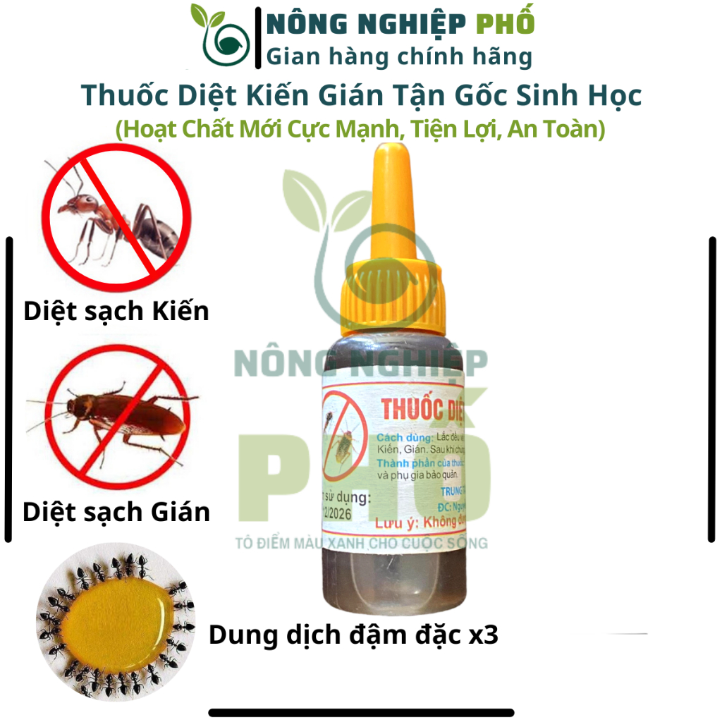 Thuốc diệt kiến, gián tận gốc sinh học - Hoạt chất mới diệt trừ mạnh mẽ, an toàn GIẢI PHÁP NÔNG NGHIỆP TIÊN