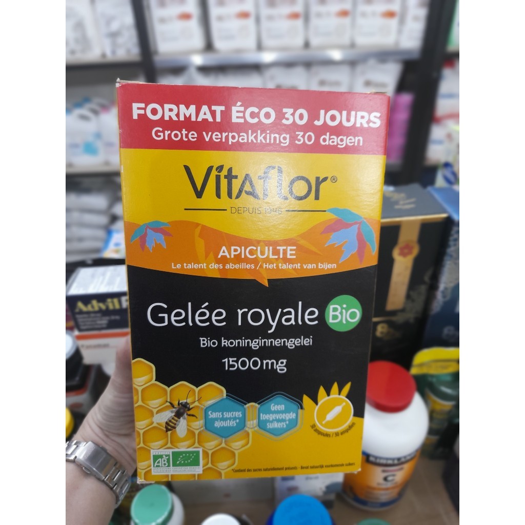 Xả Hàng Sữa Ong Chúa Vita Gelee Royale Bio 1500mg Hộp 20 và 30 Ống Pháp