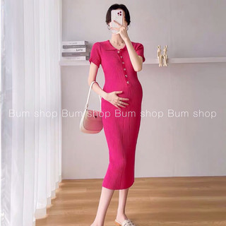 Đầm bầu body dệt kim style Hàn Quốc