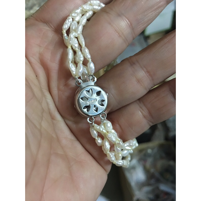 Vòng tay trai gạo 5 sợi khoá silver si tuyển Nhật