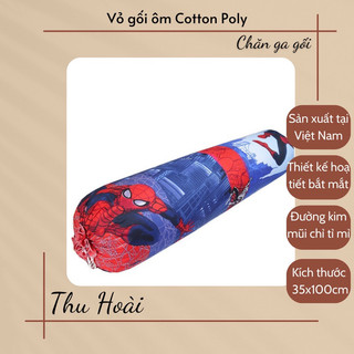 Vỏ gối ôm cotton poly,kích thước : 35cm x 100cm được chọn mẫu