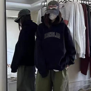  Focus local brand ICONSLAB áo dài tay vintage đen áo khoác hoodie nữ unisex levents bigsize 100%cotton 