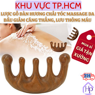  Lược Gỗ Đàn Hương Chải Tóc Massage Da Đầu, Day Ấn Huyệt Giúp Giảm Căng Thẳng, Lưu Thông máu Cho Mọi Người
