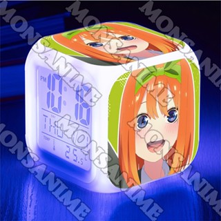  Đồng hồ báo thức để bàn in hình NHÀ CÓ NĂM NÀNG DÂU ver FACE anime chibi đèn LED đổi màu 