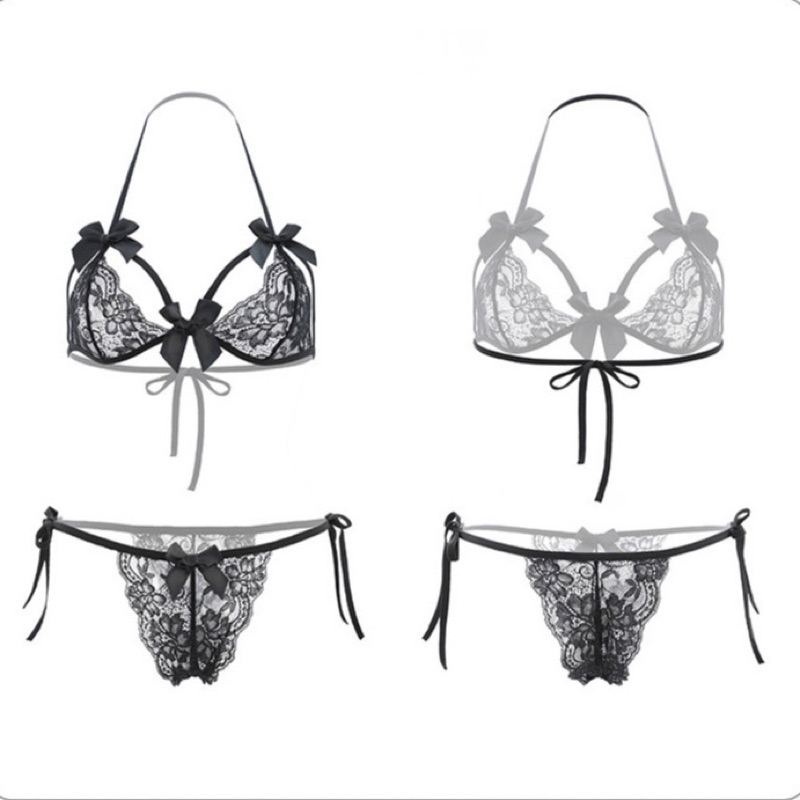 Bộ đồ lót 2 mảnh dây buộc đính nơ sexy M12
