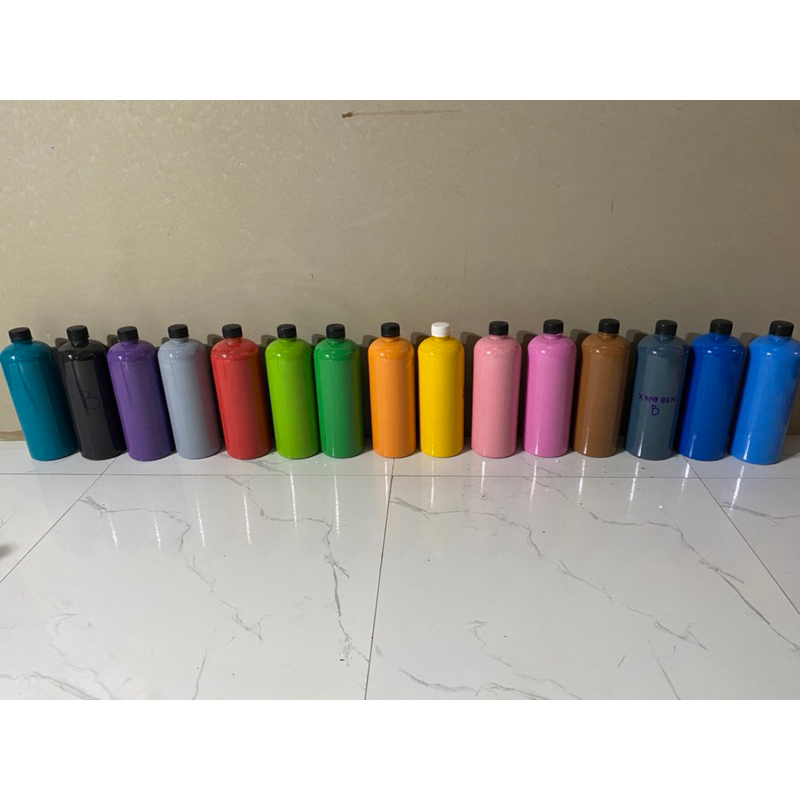 Màu tô tượng, màu BÓNG không cần xịt bóng, tô lên mọi chất liệu