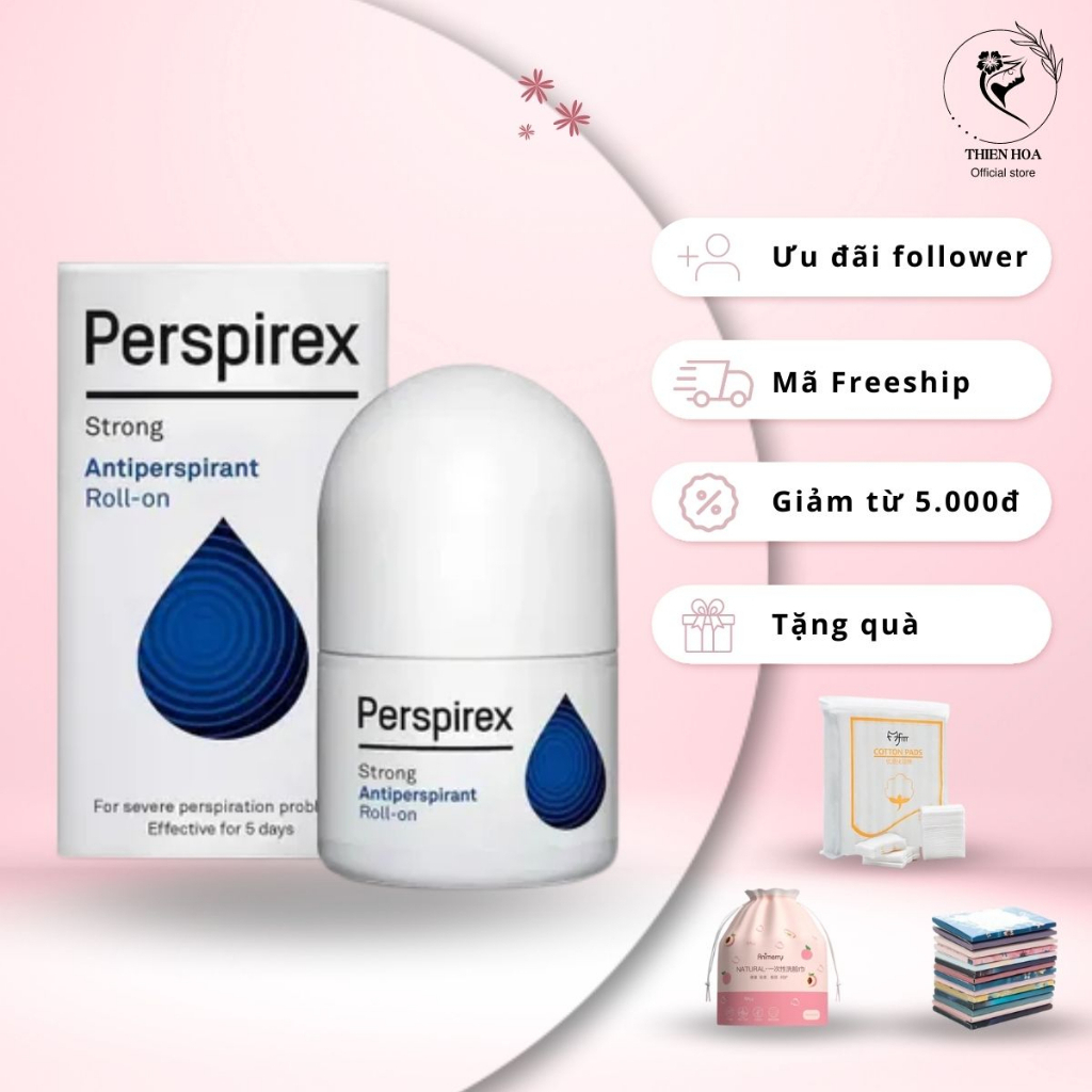 Lăn khử mùi Perspirex, lăn nách ngăn tiết mồ hôi hiệu quả, giảm mùi hôi triệt để dùng cho mọi loại da 20ml