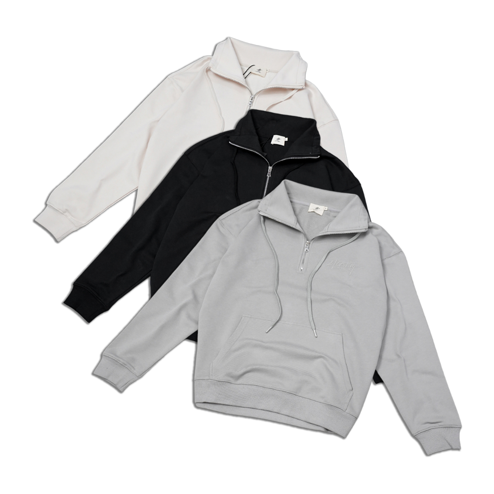 Áo Nỉ SWEATER HTAG NECKLINE ZIP-UP