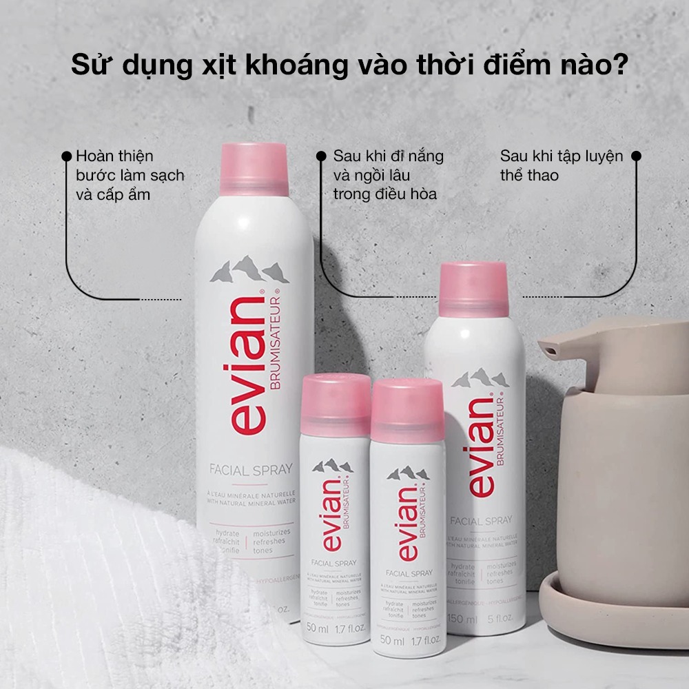 Xịt khoáng Evian Facical Spray Cấp Ẩm Và Làm Dịu Da