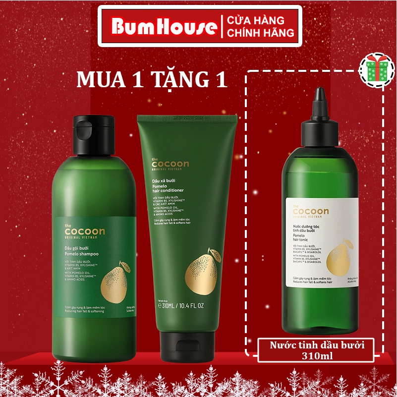 SPECIAL COMBO gội xả bưởi không sulfate giảm gãy rụng tóc Cocoon (tặng 1 nước dưỡng tóc tinh dầu bưởi Cocoon 140ml)