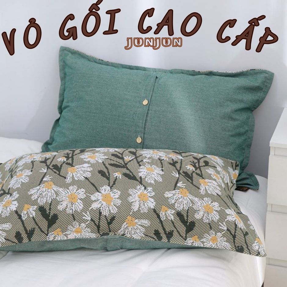 (4) Vỏ Gối vải Xô Cotton Sợi tre Organic_Dòng Cao cấp siêu kháng khuẩn (Cặp)