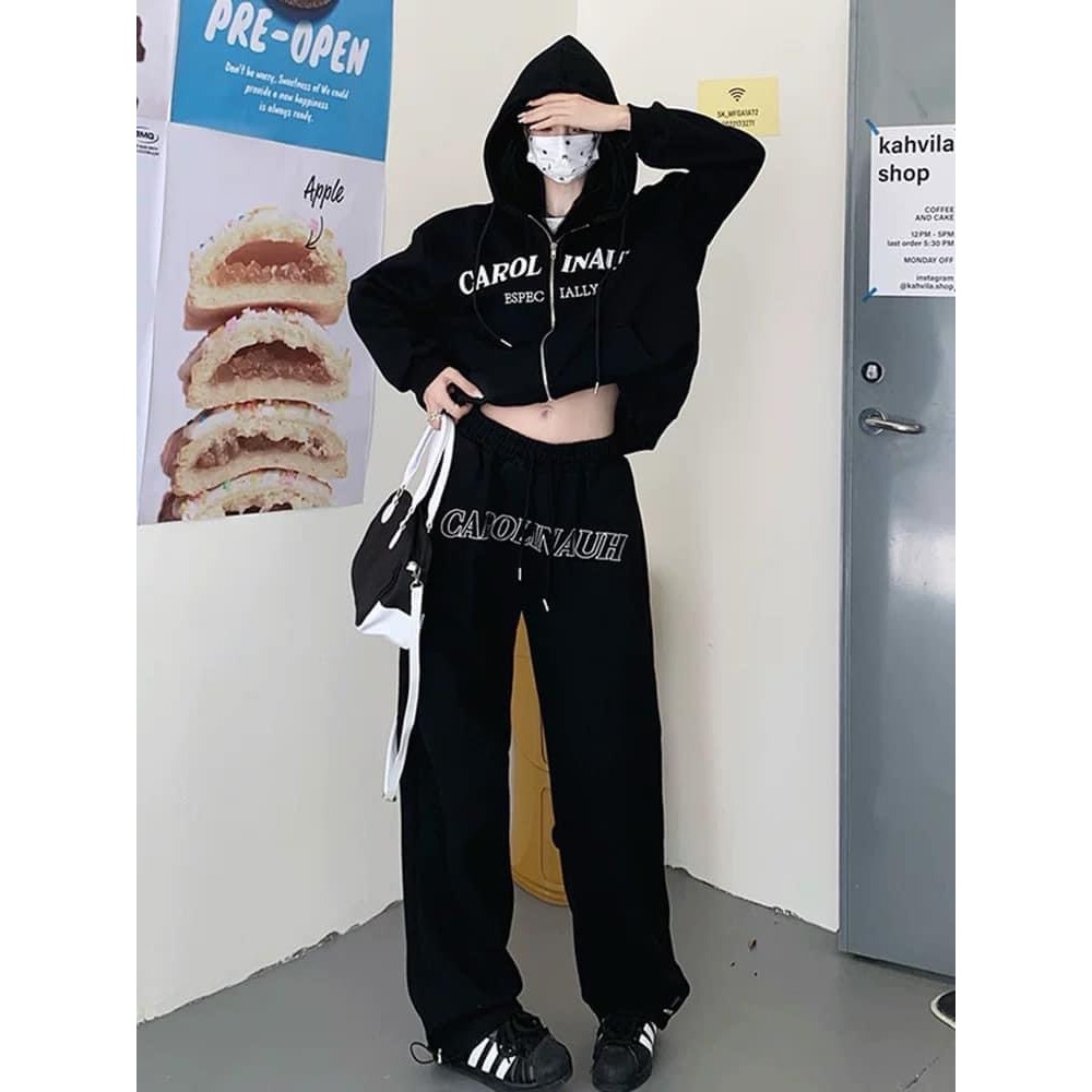 Set Bộ Áo Dài Tay Chất  Nỉ Ngoại Dầy Dặn Trơn Kèm Quần Cutlottes, Set Bộ Quần Áo Thu Đông siêu xinh