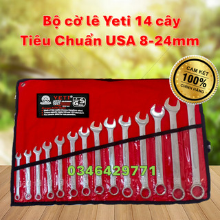 Bộ cờ lê vòng miệng 14 cây yeti hỗ trợ sửa chữa xe máy, vặn ống nước, siết ốc,bu lông